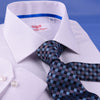 White Cotton Mini Herringbone With Blue Inner Lining For Professional Dress EgoFormal Dress Shirt This Shirt Is Designed for Professional Daily Work With Easy Care Of The Dress Shirt