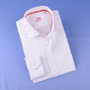 White Cotton Mini Herringbone With Red Inner Lining For Professional Dress EgoFormal Dress Shirt