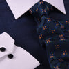 Dark Navy DOT With White Contrast Collar & Cuff For Formal Business Dress Shirt Professional Formal Dress Shirt
