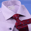 Lilac Herringbone Twill Business Dress Shirt Formal Stylish French Double Cuff