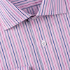 Pink Blue Soft Stripe Formal Business Dress Shirt Designer Stylish Fashion Style Single Cuff