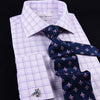 Purple Plaids & Checks Designer Formal Business Dress Shirts Designer Fashion A+ Double Cuff
