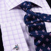 Purple Plaids & Checks Designer Formal Business Dress Shirts Designer Fashion A+ Double Cuff