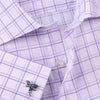 Purple Plaids & Checks Designer Formal Business Dress Shirts Designer Fashion A+ Single Cuff
