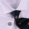 White Herringbone Formal Business Dress Shirt French Double Cuff Egyptian Cotton with Spread Cutaway Collar