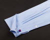 B2B Shirts - Light Blue Herringbone Formal Business Dress Shirt in French Double Cuffs - Business to Business