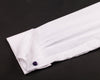B2B Shirts - White Solid Poplin Formal Business Dress Shirt Double French Cuffs - Business to Business