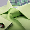 B2B Shirts - Lime Green Herringbone Twill Formal Business Dress Shirt Designer Luxury Fashion - Business to Business