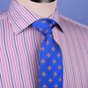 Pink Blue Soft Stripe Formal Business Dress Shirt Designer Stylish Fashion Style Double Cuff