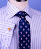 Copy of Mens Pink Plaids & Checks Formal Business Dress Shirt Lightweight Easy Iron Top in Single Button Cuffs