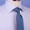 Blue Striped Dress Shirt Formal Business Designer Stripes Stylish Fashion Single Cuff
