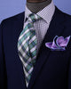 Green UK Style Check 3" Necktie Business Elegance  For Formal Business Occasion