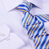 Blue, Golden & White 3" Necktie Business Formal Elegance for Smart Men's Ego