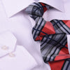 Red, Black & White Check 3" Necktie Business Formal Elegance for Smart Men's Ego