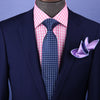 Blue Check Italian Pattern Necktie Business Formal Elegance For Smart Men's Ego