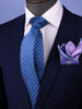 Blue Stylis Italian Pattern Necktie Business Formal Elegance For Smart Men's Ego
