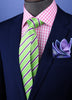Green & Pink Stripe Sexy 3" Necktie Business Formal Elegance For Smart Men's Ego