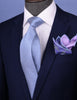 Blue&Silver Basket Woven 3" Necktie Business Formal Elegance For Smart Men's Ego