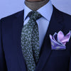Dark Green Floral 3" Necktie Business Formal Elegance For Smart Men's Ego