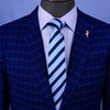 Wall Street Blue Striped Formal Business Dressy Fashion Standard 3 Inch Tie