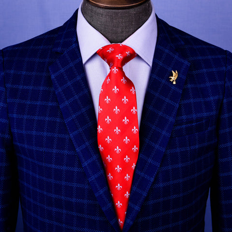 Red Fluer-De-Lis WeddingDesigner Business Apparel 3.15" Tie Professional Fashion