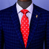 Red Fluer-De-Lis WeddingDesigner Business Apparel 3.15" Tie Professional Fashion