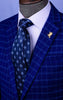Navy Blue Fluer-De-Lis Designer Business Apparel 3.15" Tie Professional Fashion