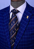 Navy Blue & Brown Western Rodeo Cowboy Designer 3.15" Inch Tie Necktie Mens Professional Fashion