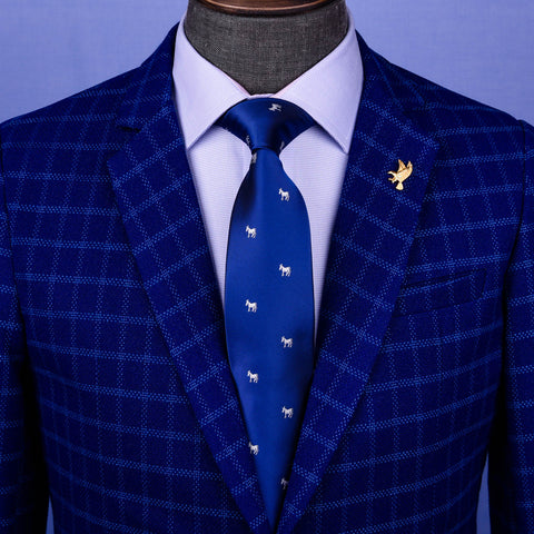 Blue American Donkey Designer Tie 8cm Necktie for Professional Accessory