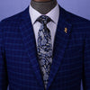 Blue Floral Italian Novelty 3" Necktie Business Formal Elegance Smart Ego Man