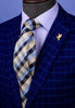 Multi Colors Backetweave GQ Designer Tie Men's Skinny Necktie 3" 7.5cm Knot