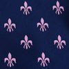 Blue & Pink Italian Fleur-De-Lis Designer Tie 8cm Necktie Florentine Accessory