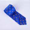 Unique Blue Italian Fleur-De-Lis Designer Tie 8cm Necktie Florentine Accessory