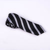 Black & SIlver Formal Business Striped 3 Inch Necktie Mens Professional Fashion