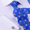 Light Blue Italian Fleur-De-Lis Designer Tie 8cm Necktie Florentine Accessory