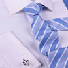 Light Blue Smart Formal Business Striped 3 Inch Tie Mens Professional Fashion