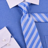 Light Blue Herringbone Formal Business Striped 3" Tie Mens Professional Fashion