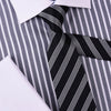 Black & Silver Stripe Formal Business Striped 3" Tie Mens Professional Fashion