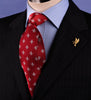New Red Boss Italian Fleur-De-Lis Designer 8cm Necktie Florentine Accessory