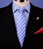 Light Blue & Pink Formal Business Striped 3 Inch Tie Mens Professional Fashion