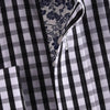 B2B Shirts - Unique Designed Black Check Formal Business Dress Shirt Designer Checkered Inner Lining - Business to Business
