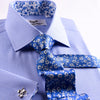B2B Shirts - New Arrival Light Blue Checks On Twill Formal Business Dress Shirt With Fashion Inner-Lining - Business to Business