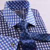B2B Shirts - Contrast Check Formal Business Dress Shirt Designer Checkered Inner Lining - Business to Business