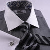 B2B Shirts - Best Soft Grey Oxford Professional Dress Shirt in Double French Cuff in All Sizes - Business to Business