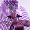 B2B Shirts - Purple Striped Dress Shirt Formal Contrast Collar and French Cuff Business Fashion Design - Business to Business