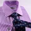 B2B Shirts - Purple Striped Dress Shirt Formal Contrast Collar and French Cuff Business Fashion Design - Business to Business