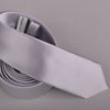 B2B Shirts - Pure Solid Grey Super Skinny Tie - Business to Business