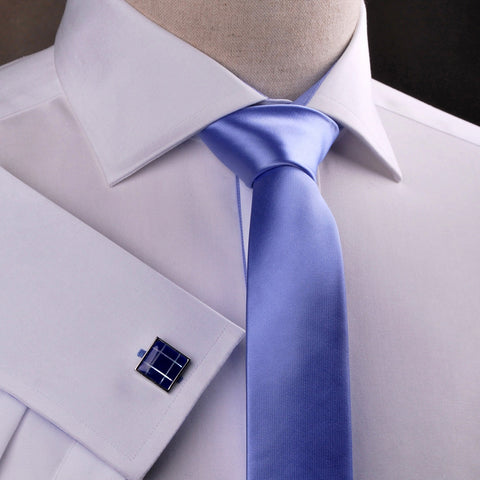 B2B Shirts - Pure Solid Light Blue Super Skinny Tie - Business to Business