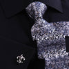 B2B Shirts - Black Poplin Formal Business Dress Shirt Fleur-De-Lis Floral Inner Lining Fashion - Business to Business