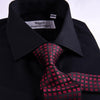 B2B Shirts - Black Poplin Formal Business Dress Shirt Sexy Smooth Luxury Finish - Business to Business